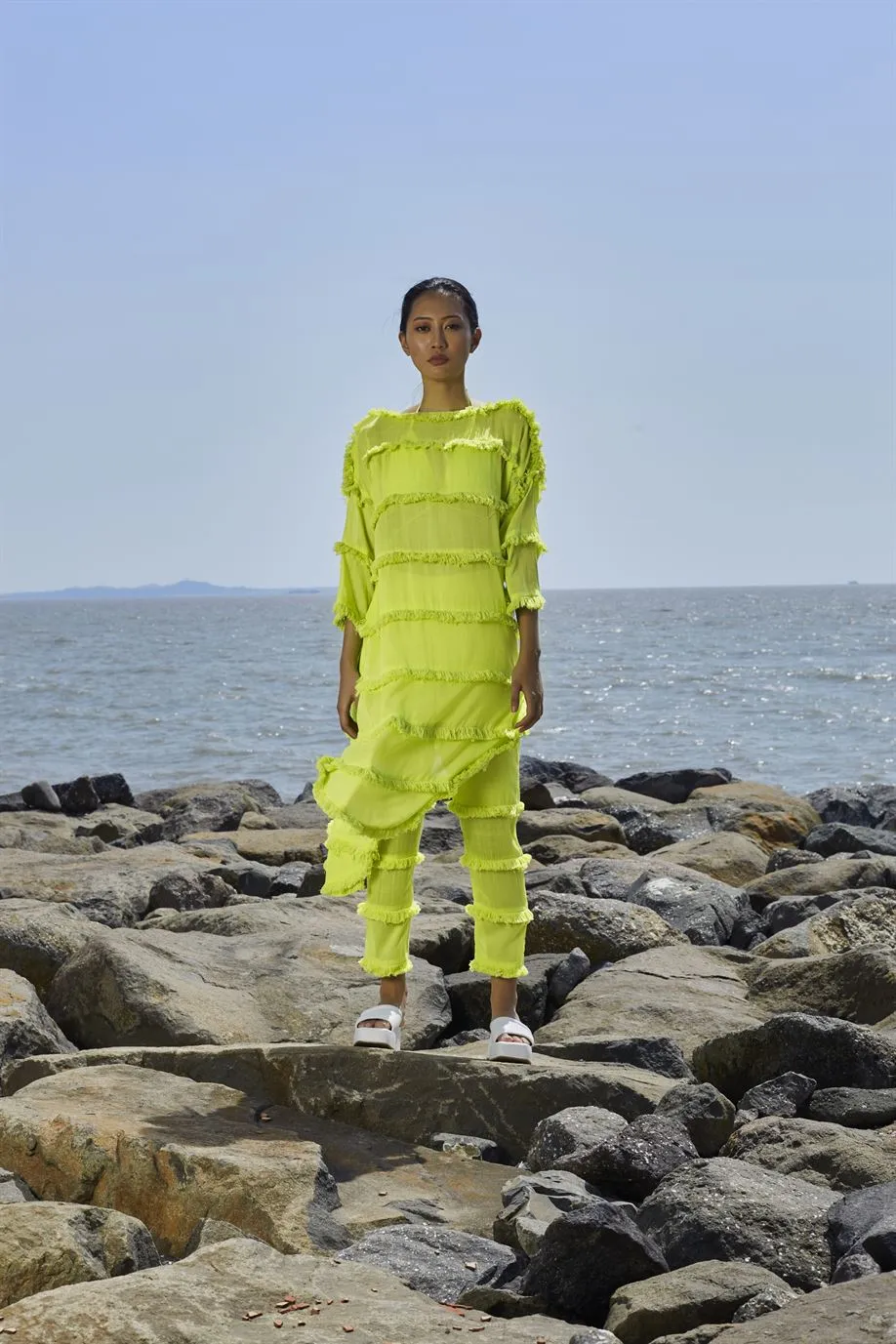 New Season Summer/Fall 24-Pants Green Tassle SE Cotton Neon-MT Tassle SE Pants-ML Neon Green-Fashion Edit Mati