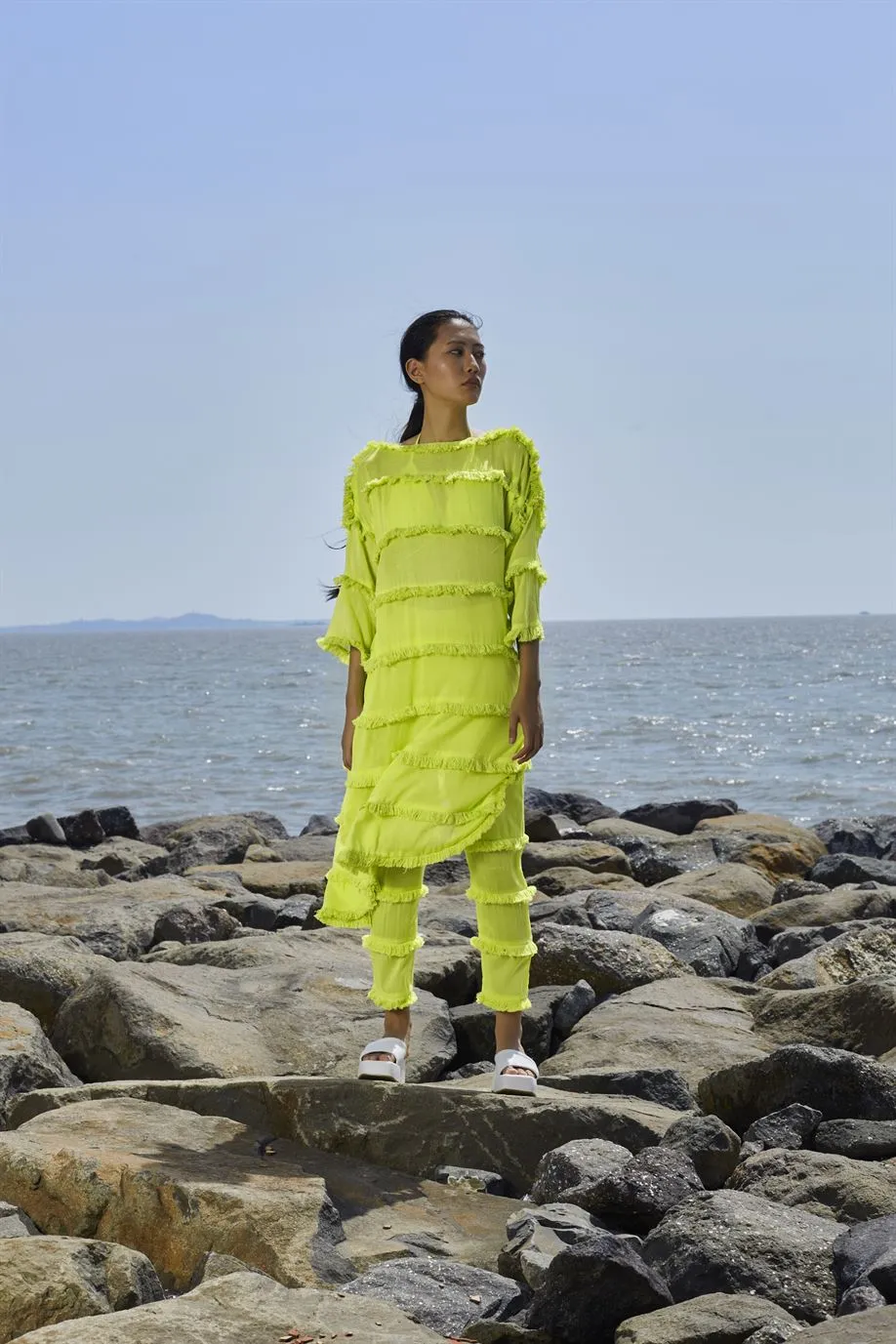 New Season Summer/Fall 24-Pants Green Tassle SE Cotton Neon-MT Tassle SE Pants-ML Neon Green-Fashion Edit Mati
