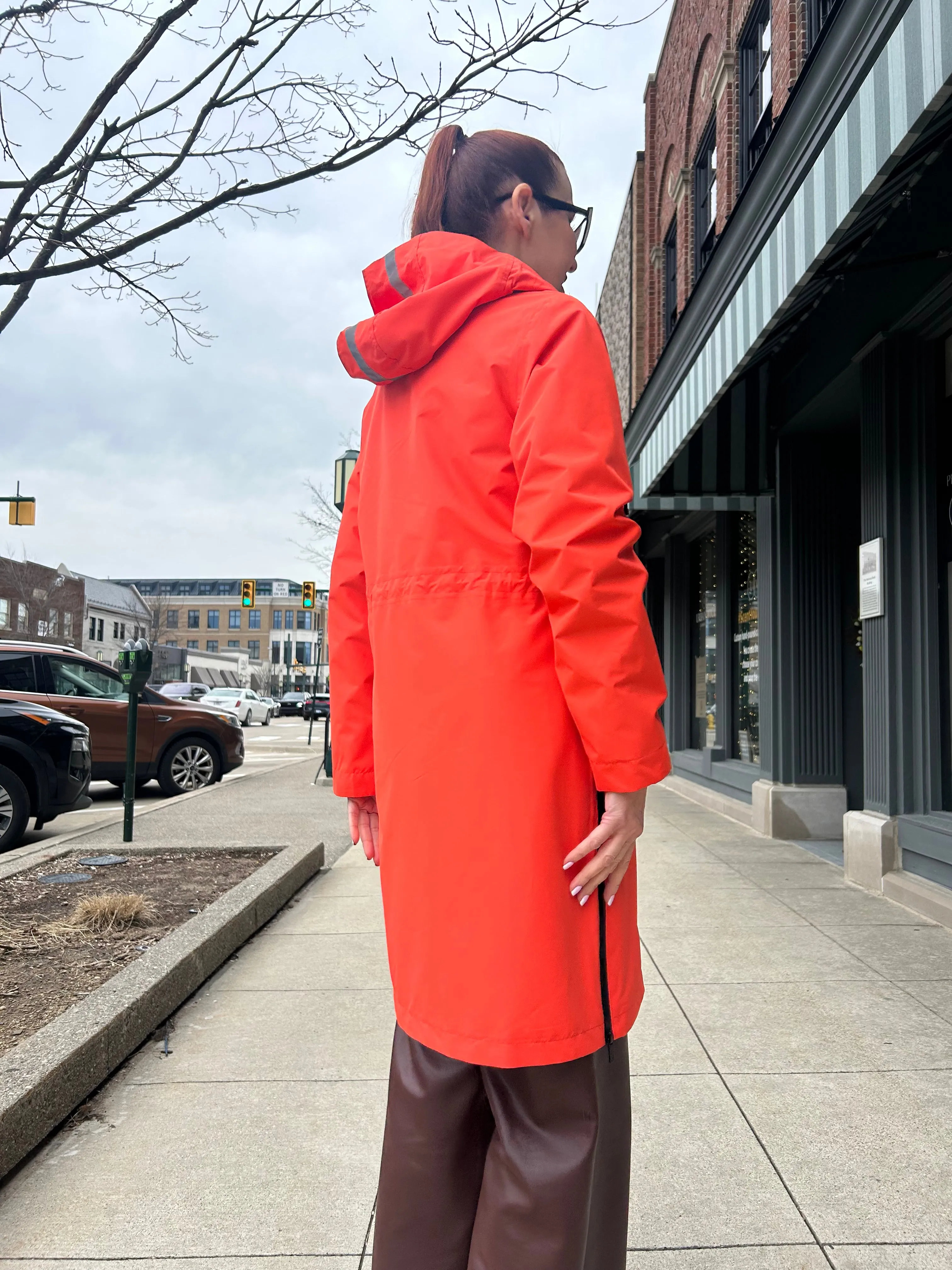 Orange Magic Print Raincoat