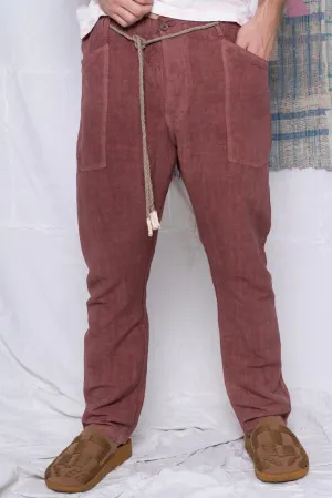 P38 Wild Silk & Hemp Uneven Dye Garnet