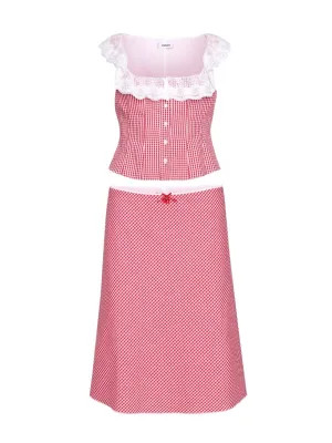 Paloma Set in Gingham Poppy