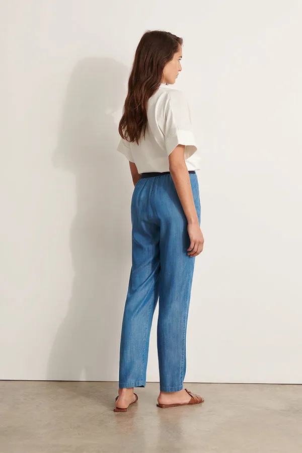 PASTEL ELASTICATED BACK TROUSERS