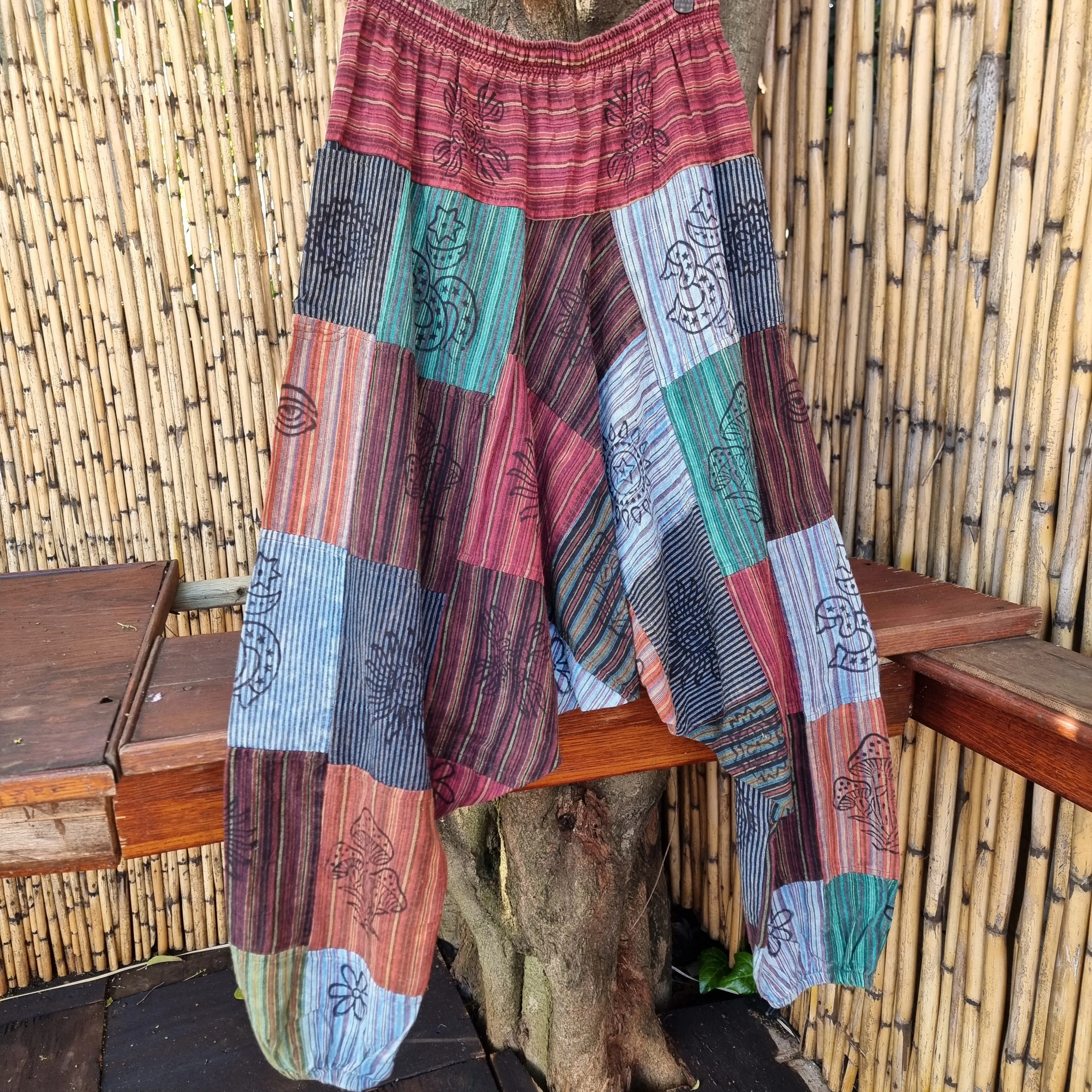 Patchwork Harem Pants