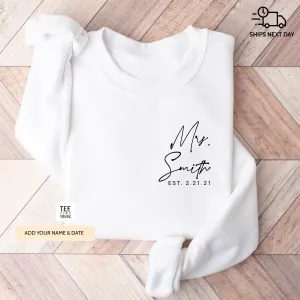 Personalized Bride Gift, Bride to be gift, Wedding Gift, Honeymoon outfit, Custom bridal sweatshirt gift, Bride t-shirt, Future Mrs. tee