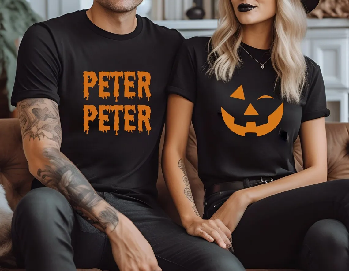 Peter Peter Pumpkin Eater - Halloween Matching t-shirts, Halloween Couple Gift. Pumpkin couple outfit