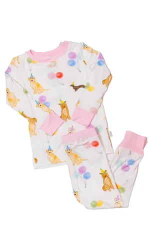 Pink 2-Pc Dog Party Pajamas