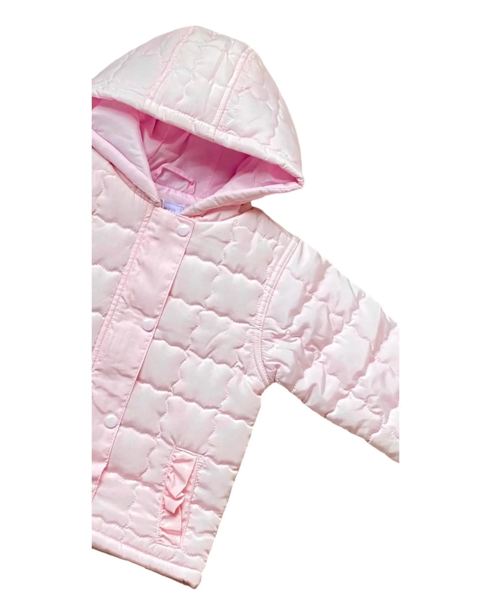 Pink Slightly Padded Hooded Coat