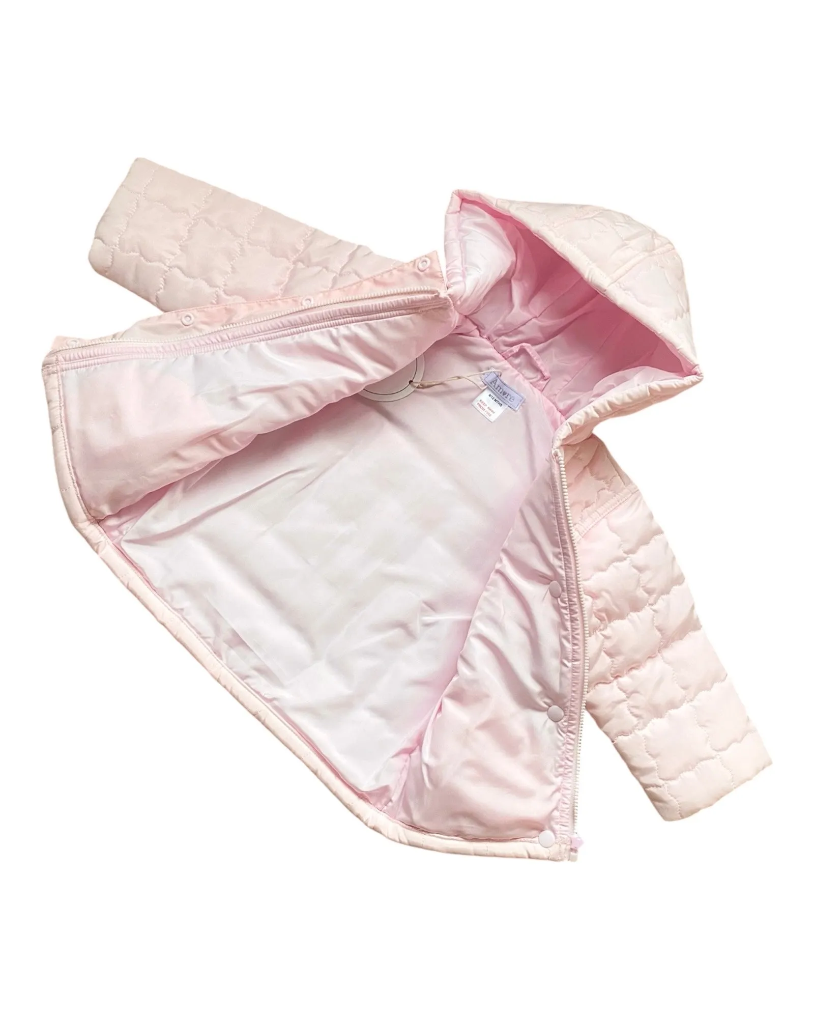 Pink Slightly Padded Hooded Coat