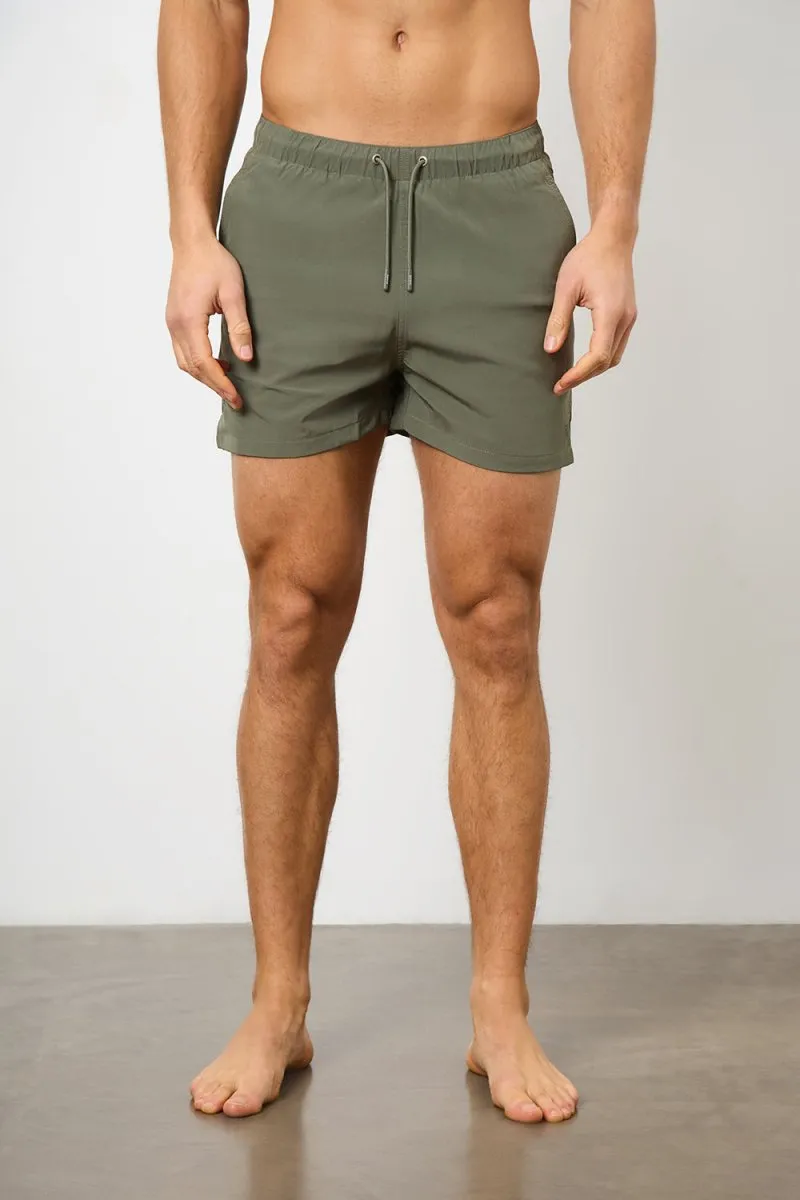 Plain Swim Short in Khaki