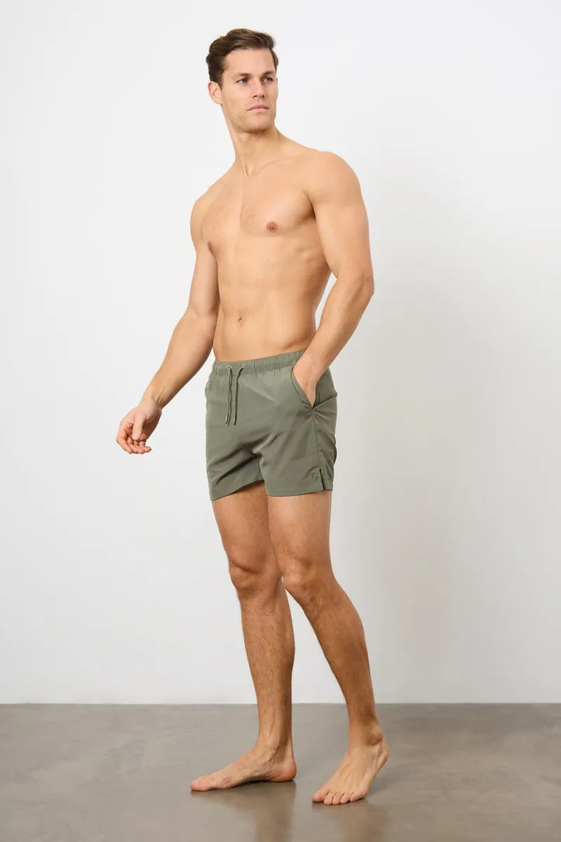 Plain Swim Short in Khaki