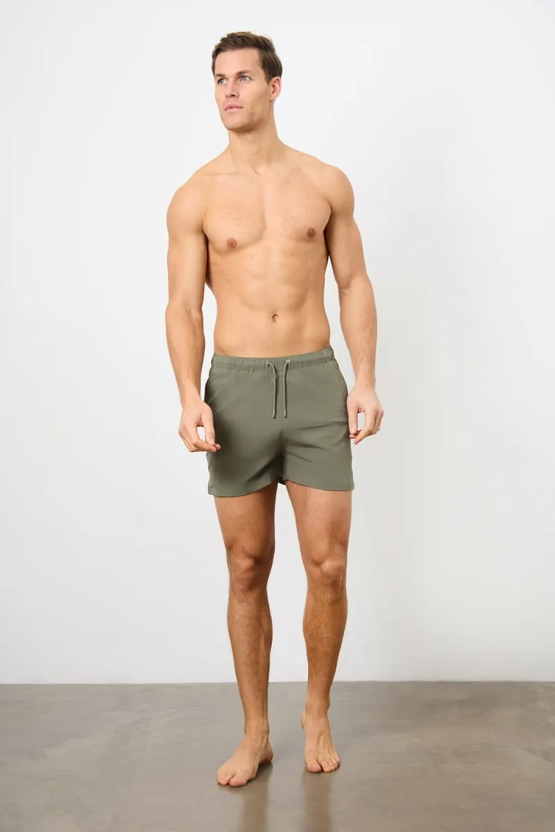 Plain Swim Short in Khaki