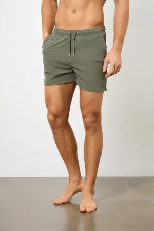 Plain Swim Short in Khaki