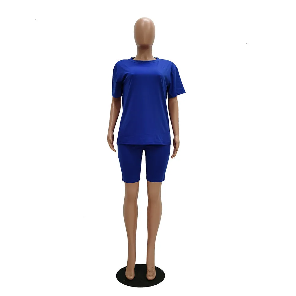 Plus Size Short Two Piece Set Tracksuit