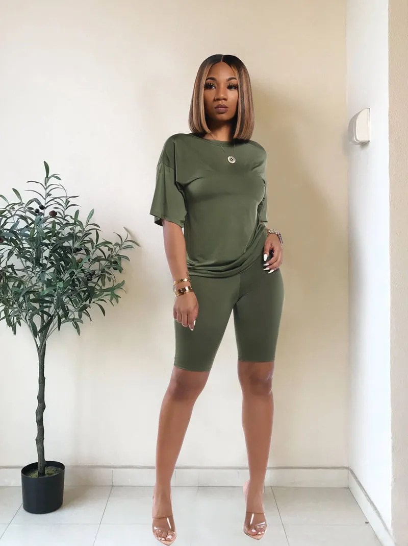 Plus Size Short Two Piece Set Tracksuit