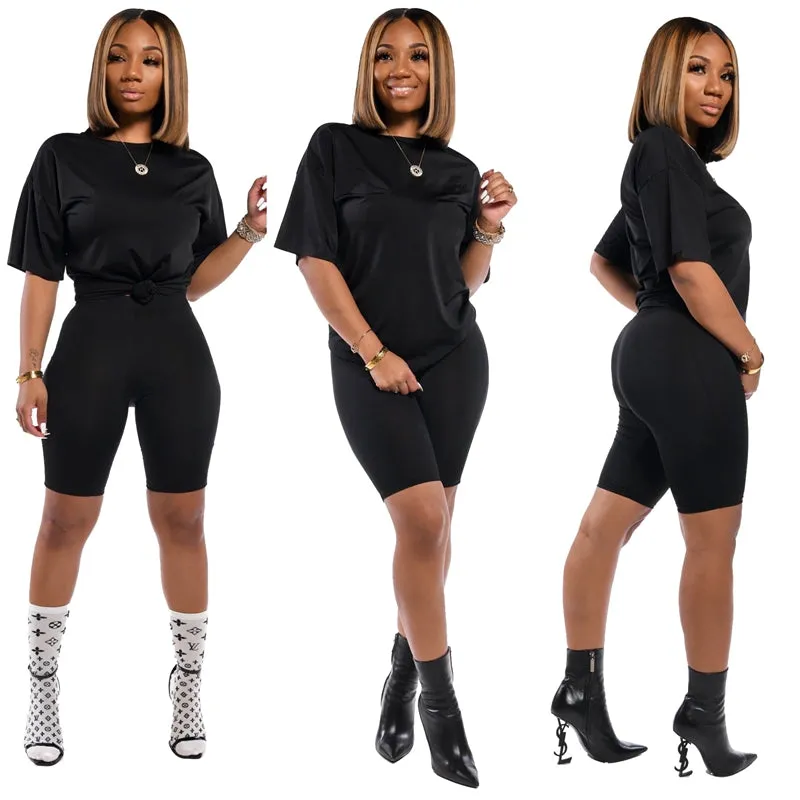 Plus Size Short Two Piece Set Tracksuit