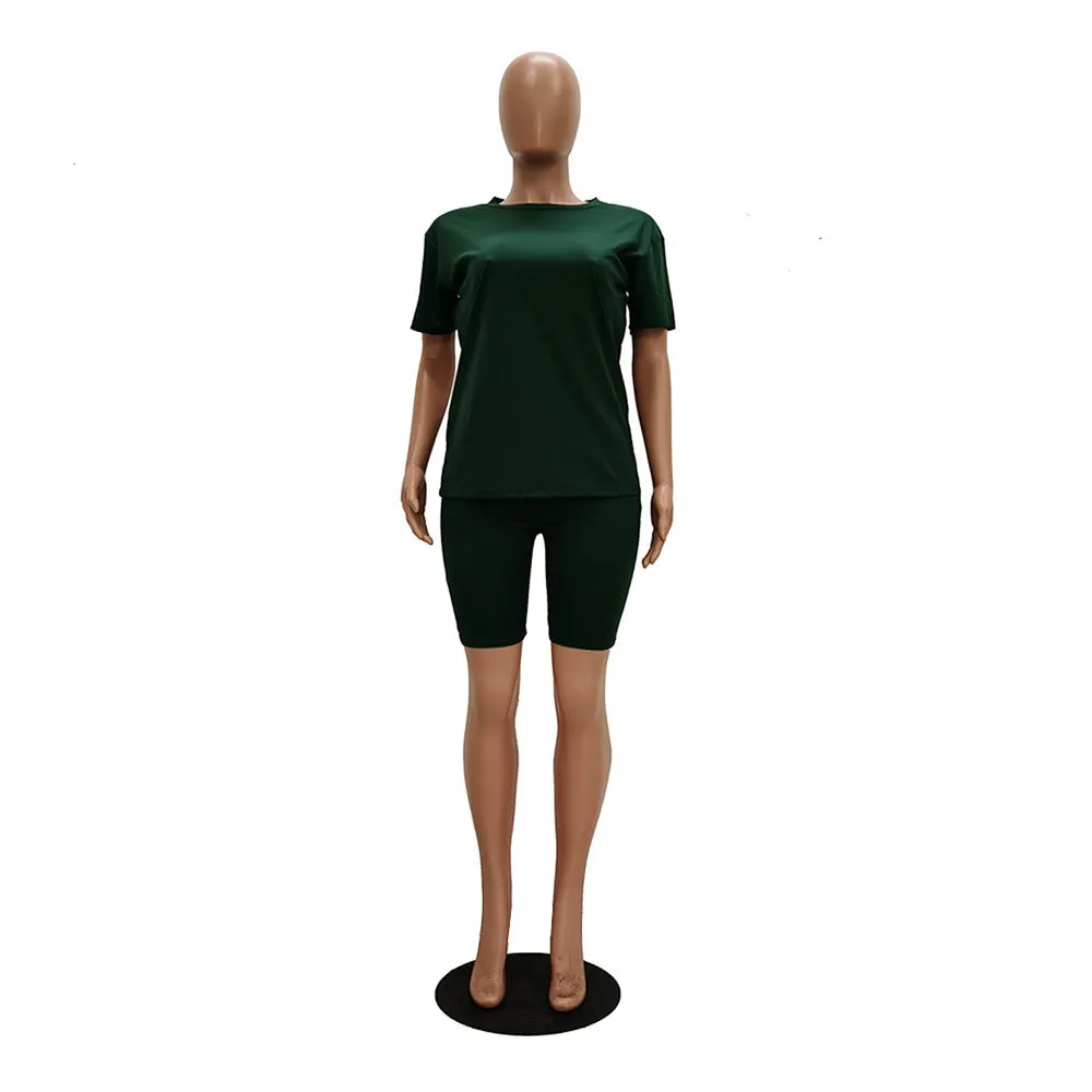 Plus Size Short Two Piece Set Tracksuit