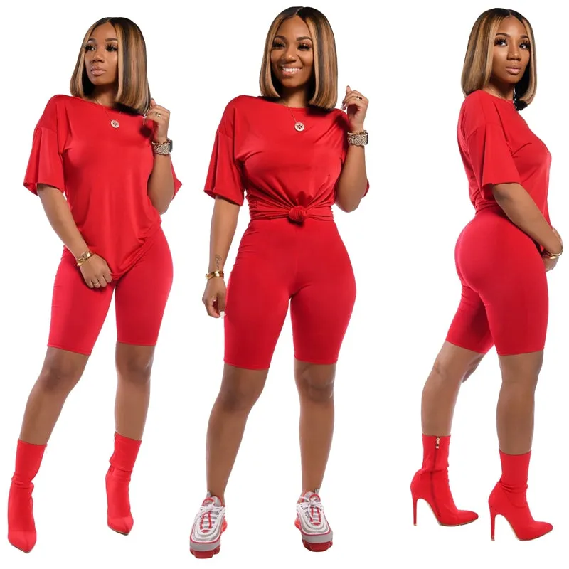 Plus Size Short Two Piece Set Tracksuit
