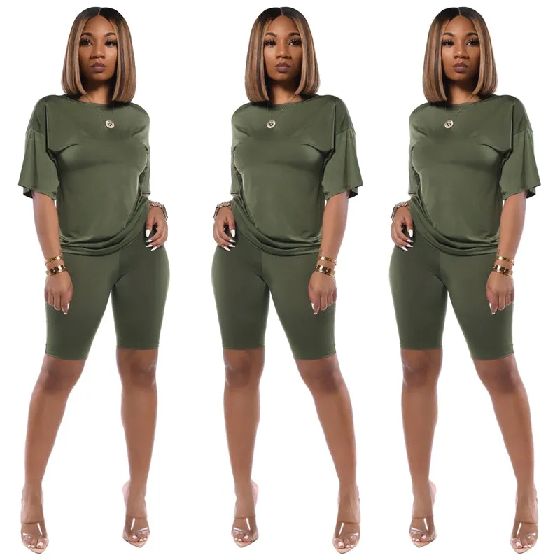 Plus Size Short Two Piece Set Tracksuit
