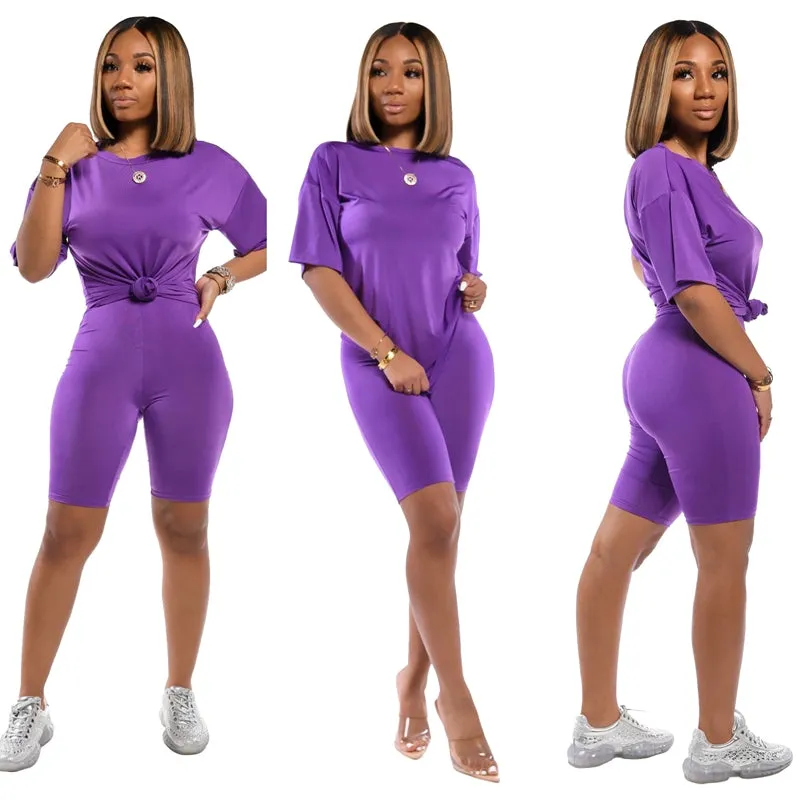 Plus Size Short Two Piece Set Tracksuit
