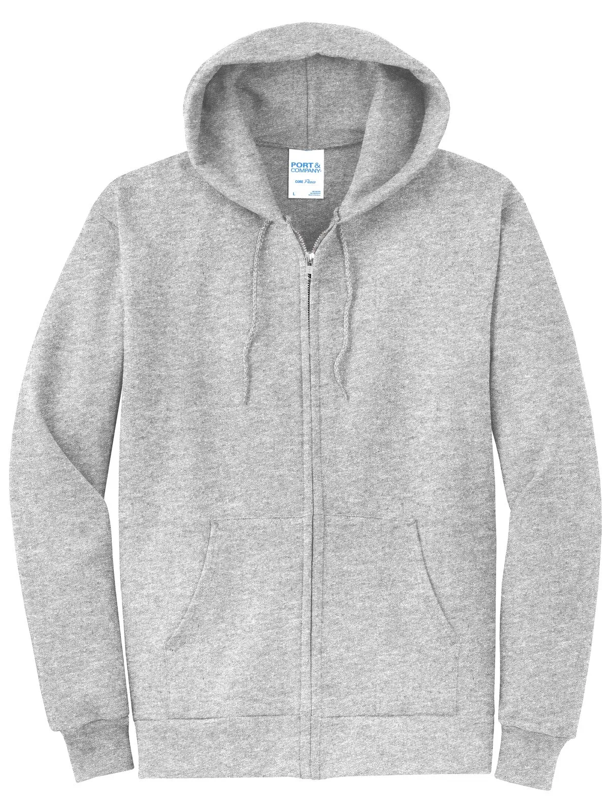 Port & Company Core Fleece Full-Zip Hooded Sweatshirt. PC78ZH Ash