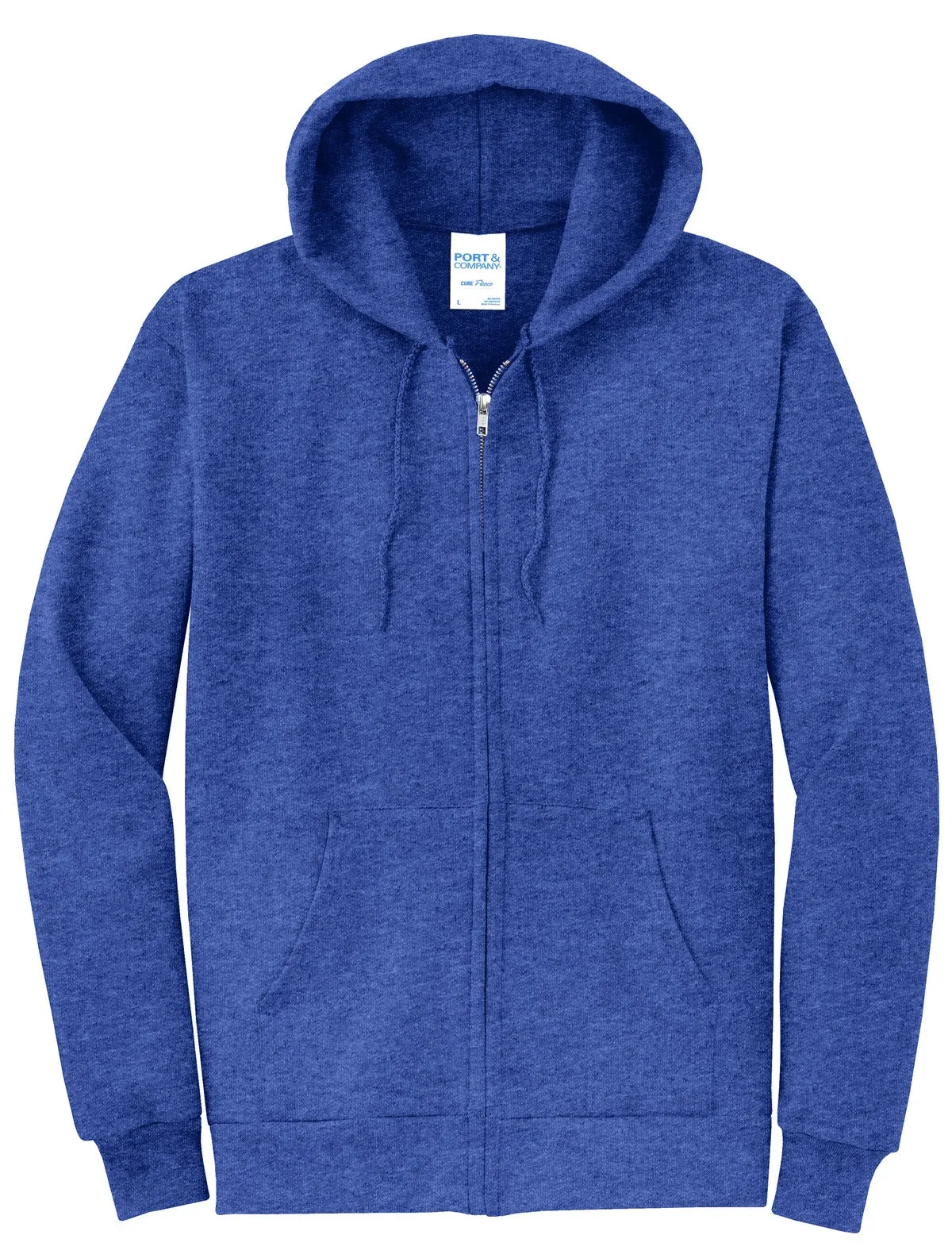 Port & Company Core Fleece Full-Zip Hooded Sweatshirt. PC78ZH Heather Royal
