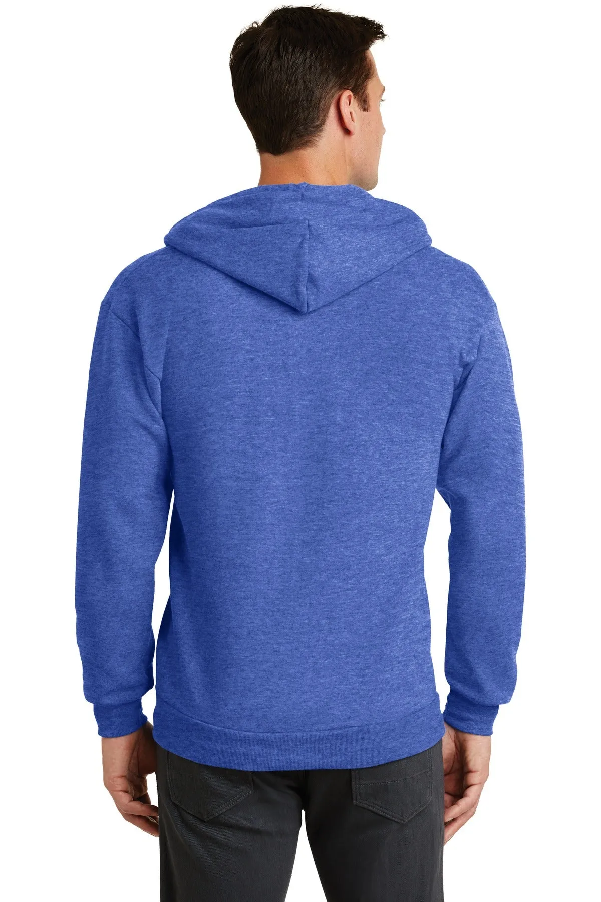 Port & Company Core Fleece Full-Zip Hooded Sweatshirt. PC78ZH Heather Royal