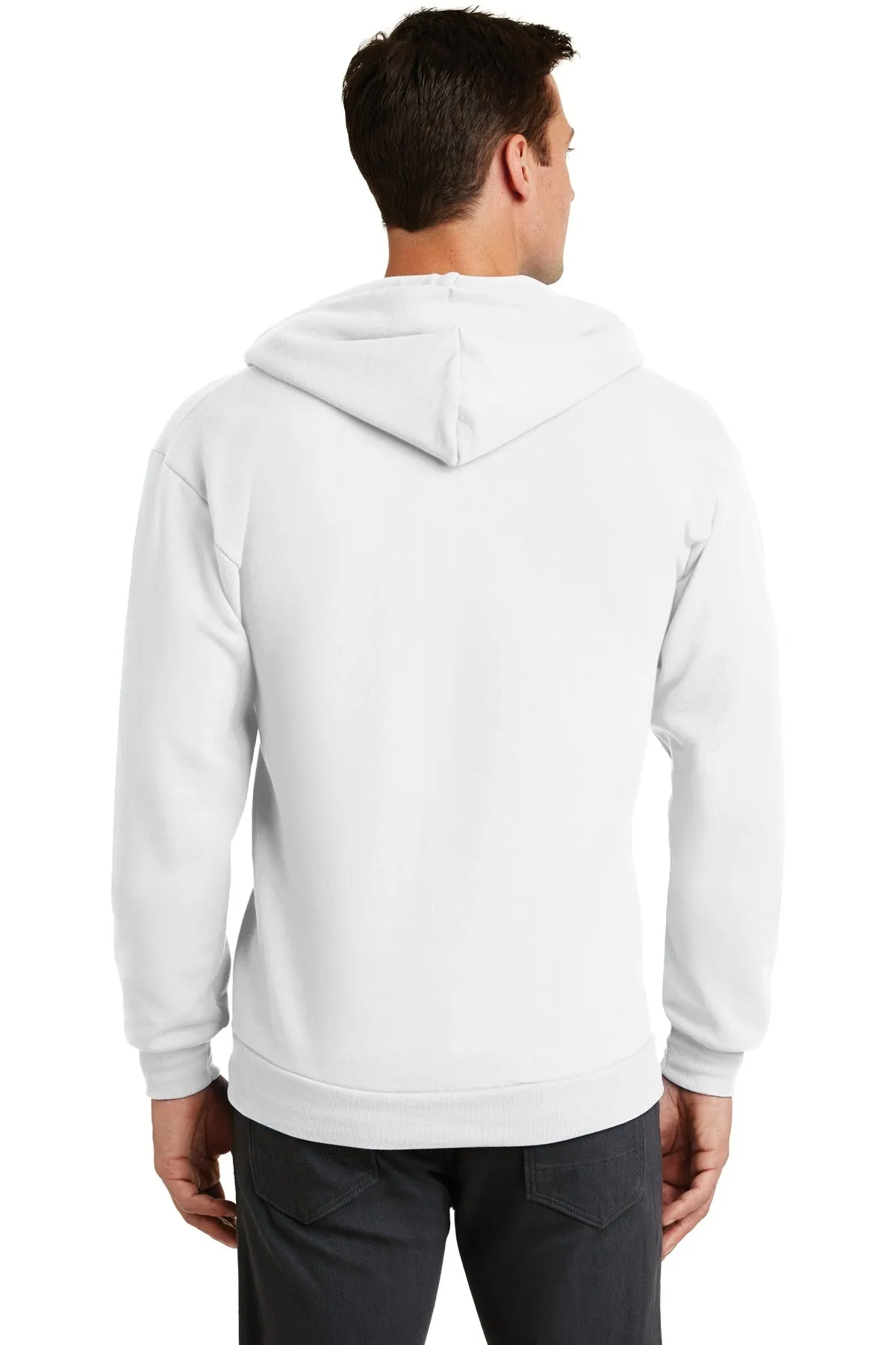 Port & Company Core Fleece Full-Zip Hooded Sweatshirt. PC78ZH White