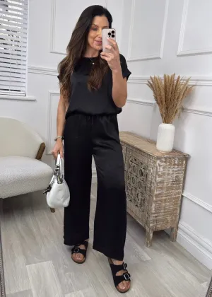 Prudence Black Crochet Detail Set