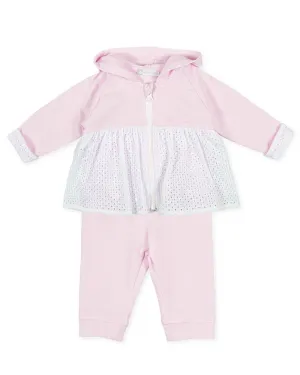 "Porter" Pink Broderie Anglaise Tracksuit