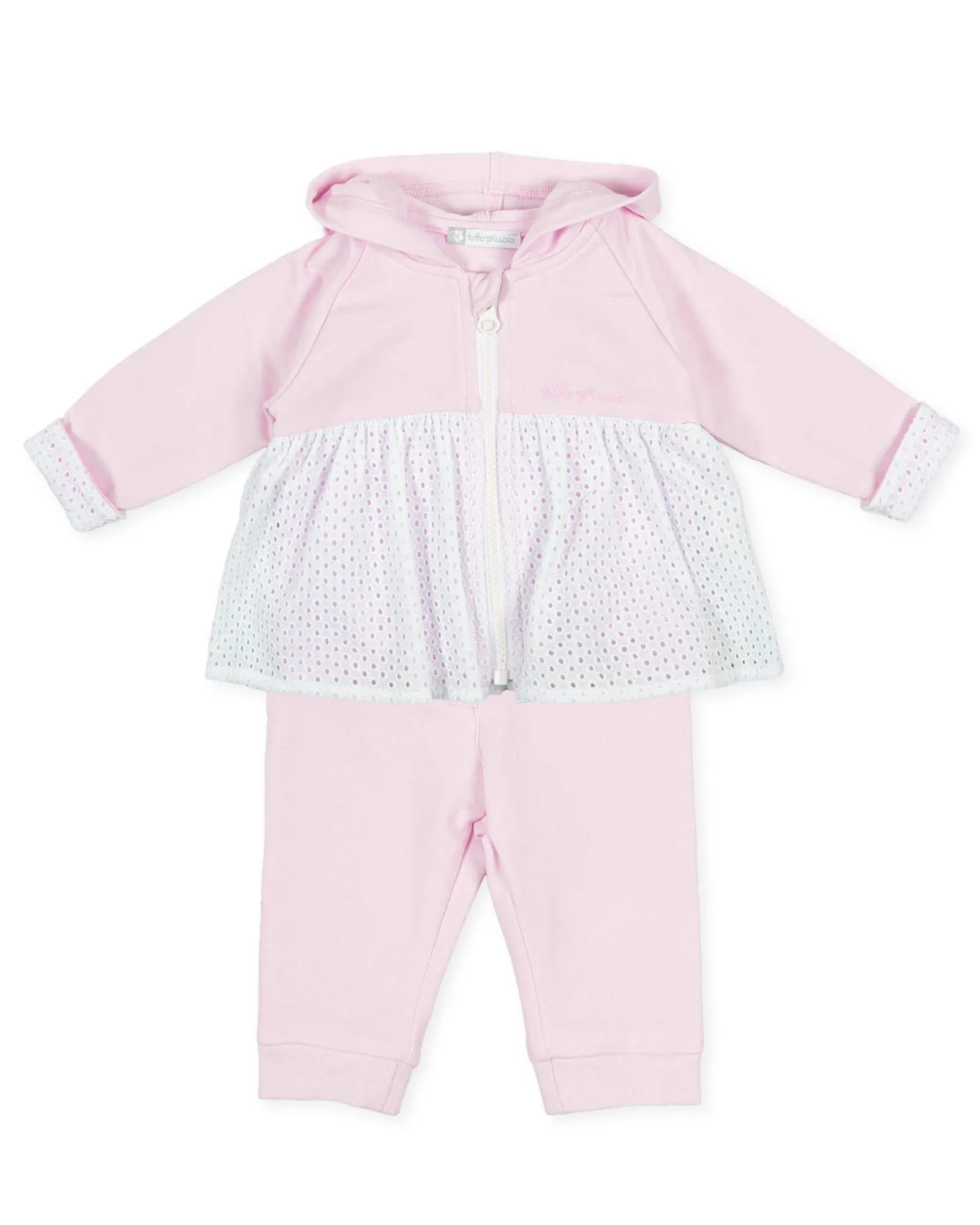 "Porter" Pink Broderie Anglaise Tracksuit