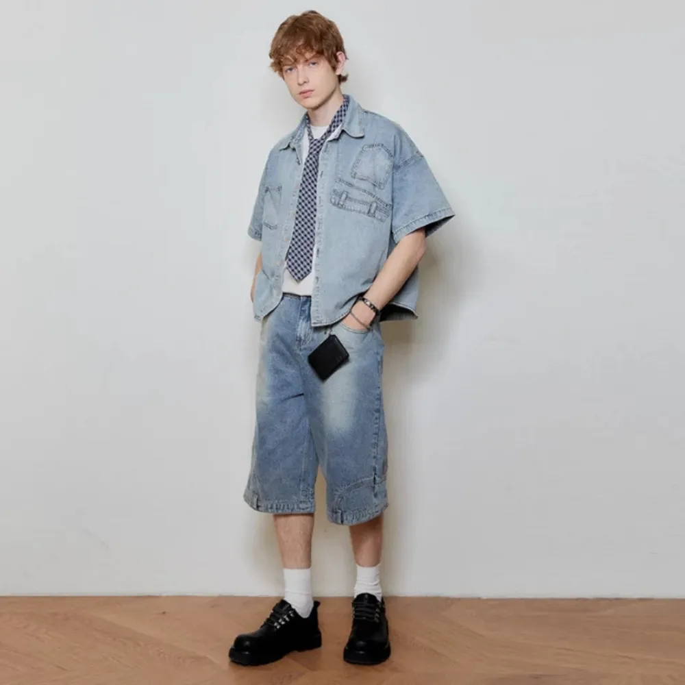 "Retro Inverted Denim" Shorts