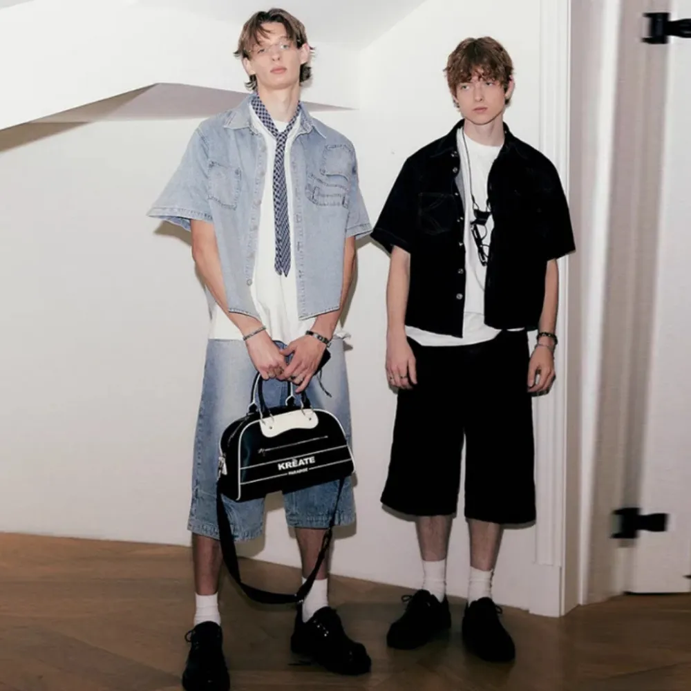 "Retro Inverted Denim" Shorts