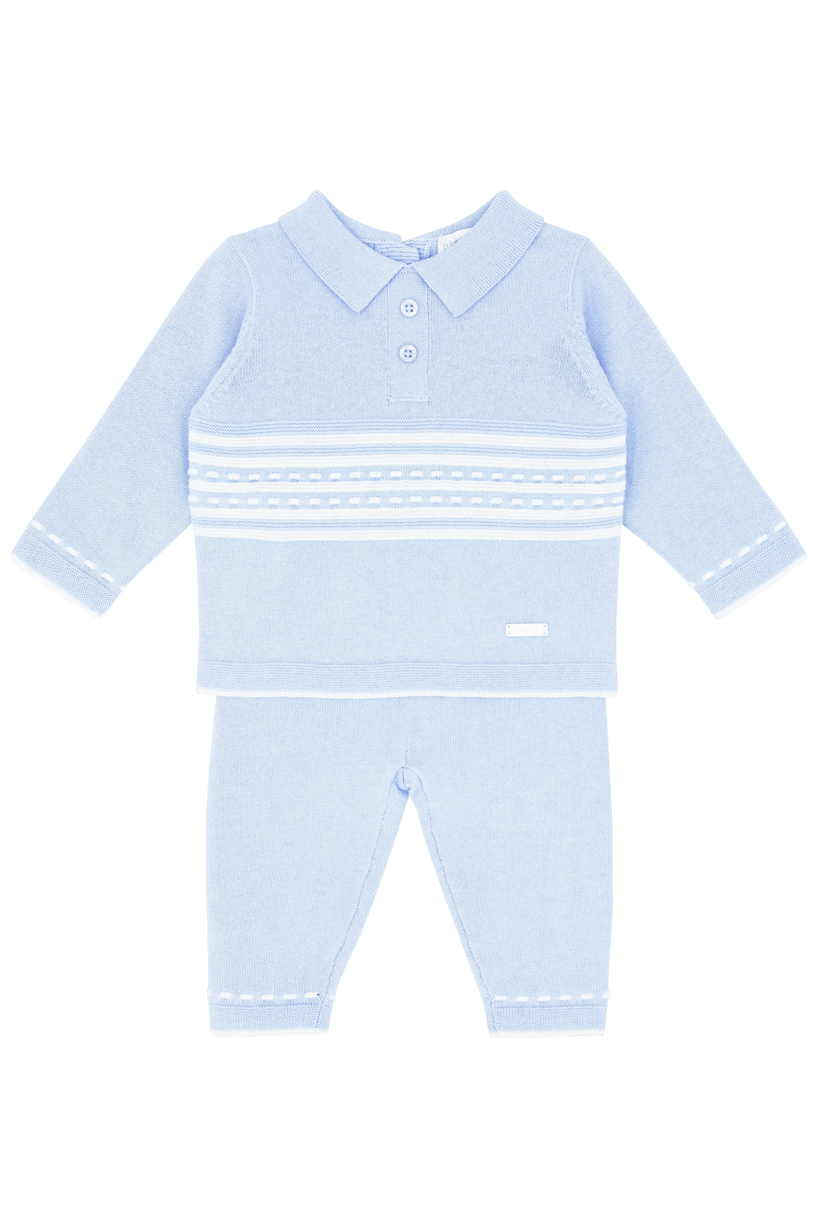 "Zion" Baby Blue Knit Top & Trousers
