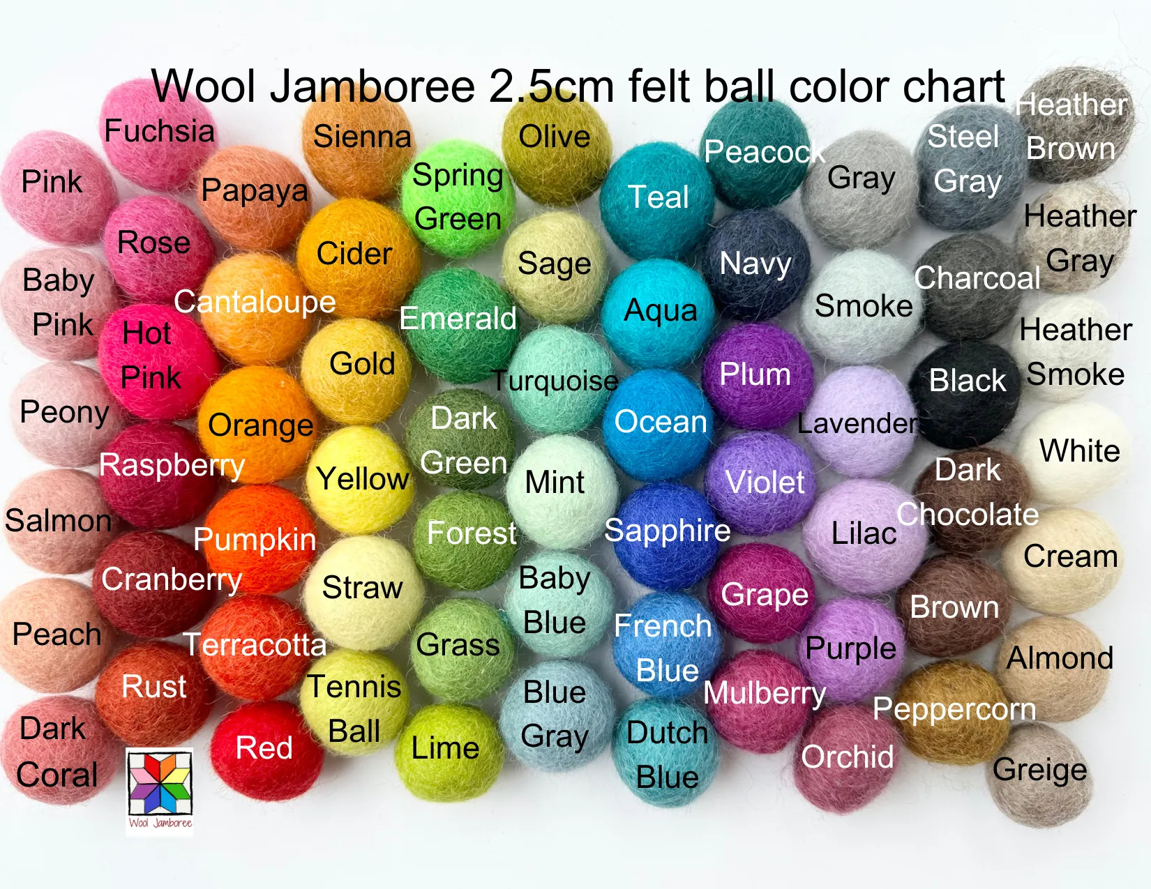 Rainbow Wool Acorns