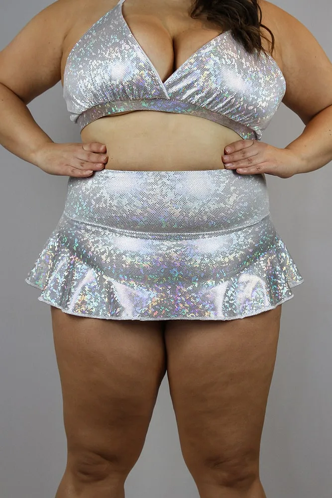 Rarr Mid Waisted Skort - Red Sparkle Plus Size