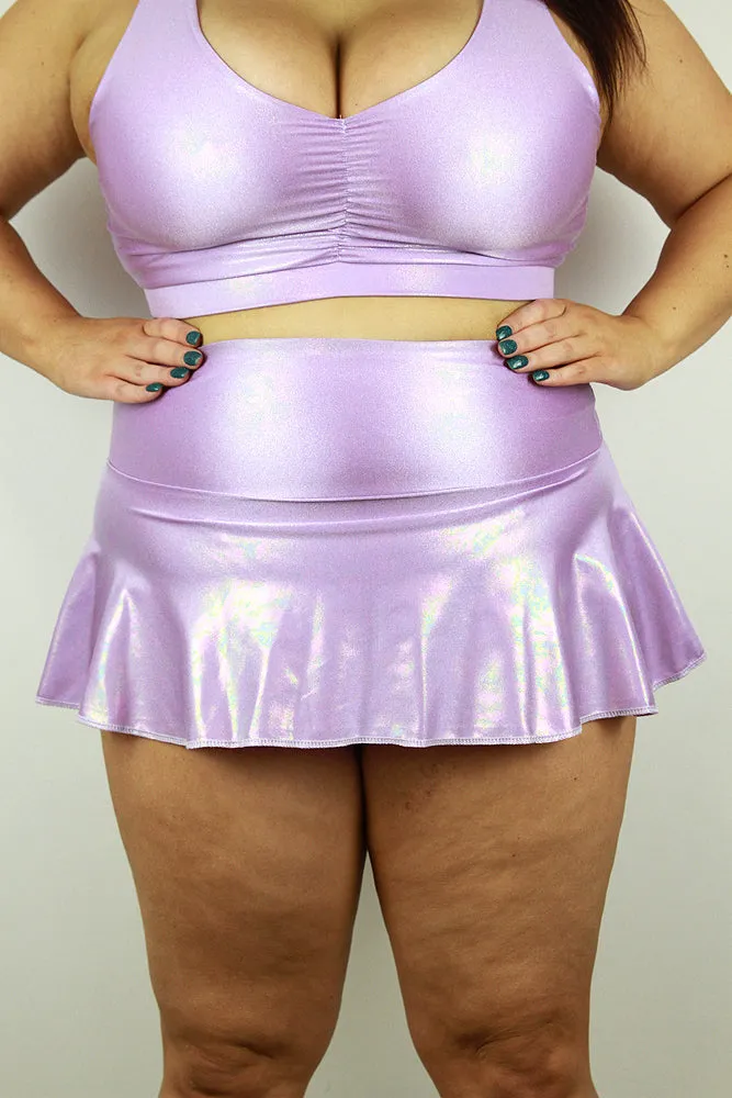 Rarr Mid Waisted Skort - Red Sparkle Plus Size