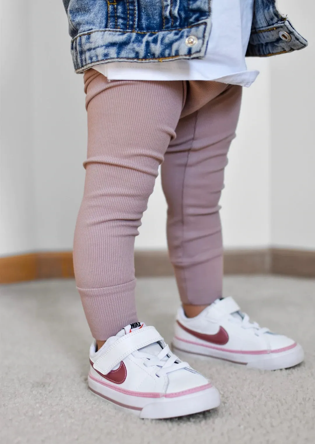 RIBBED LEGGINGS - DUSTY PLUM