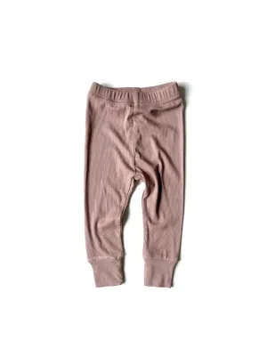 RIBBED LEGGINGS - DUSTY PLUM