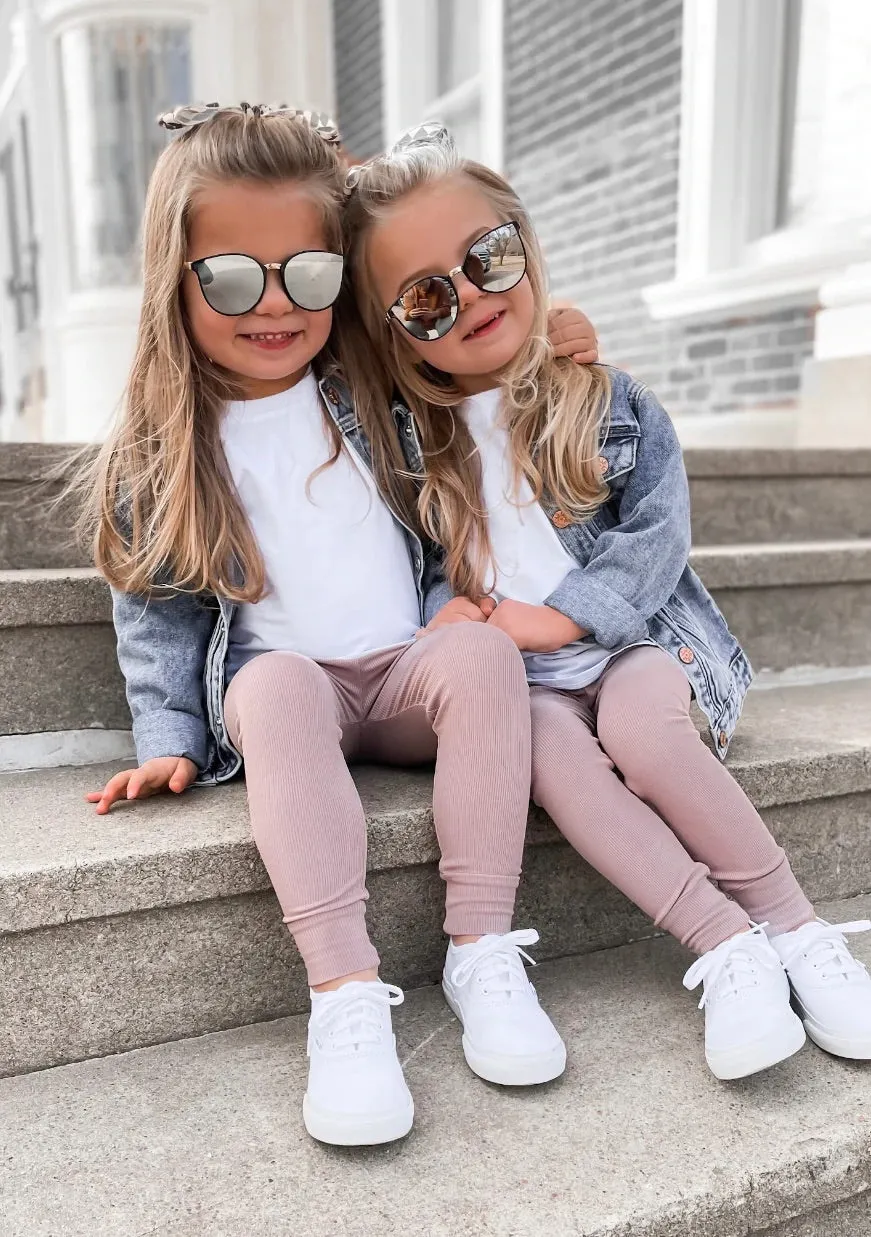 RIBBED LEGGINGS - DUSTY PLUM