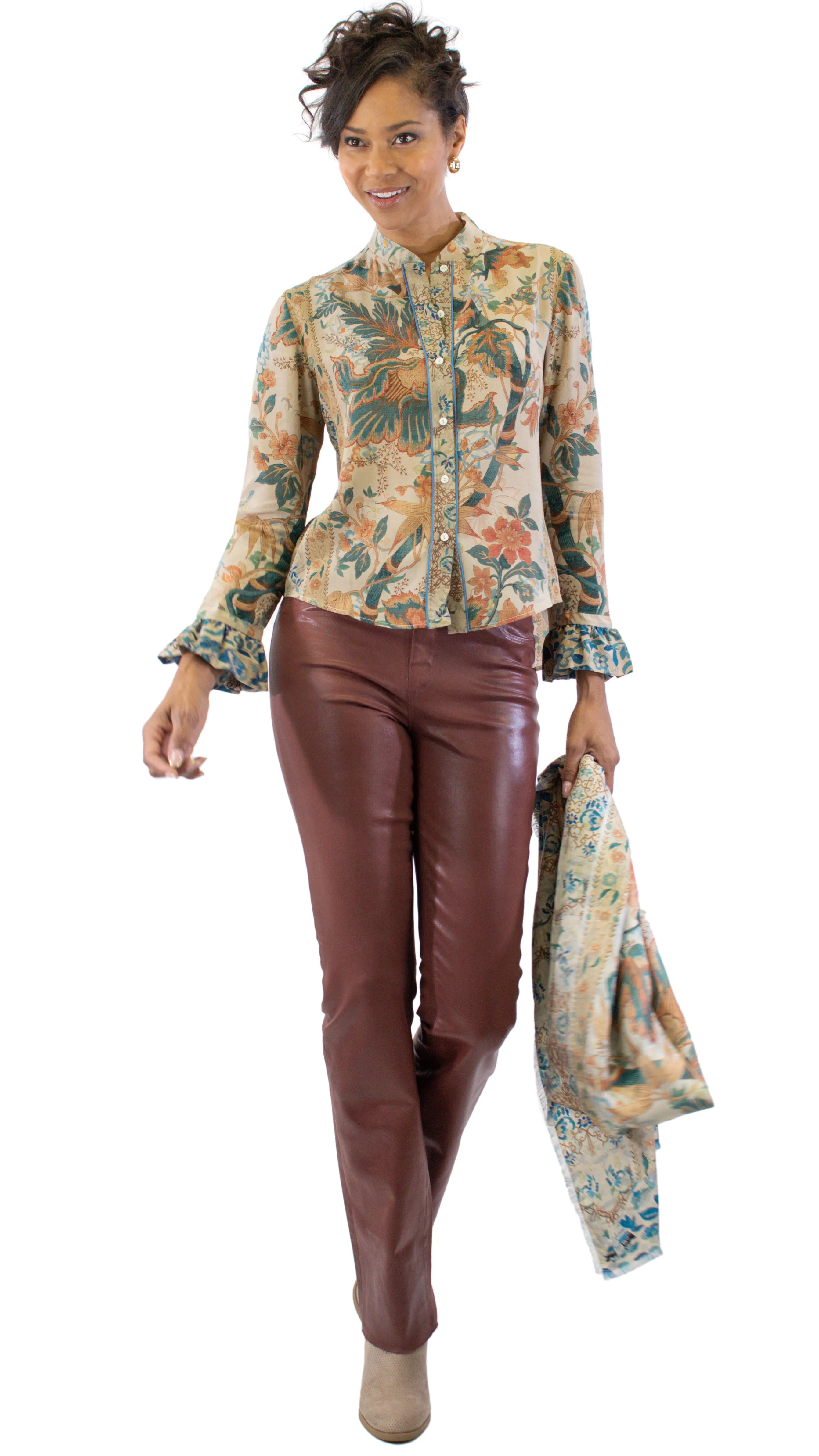 Ruth Coated Jean - Dark Cinnamon
