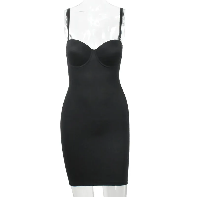 Sculpt Your Silhouette: Full-Length Nude Shapewear Slip Dress for Women