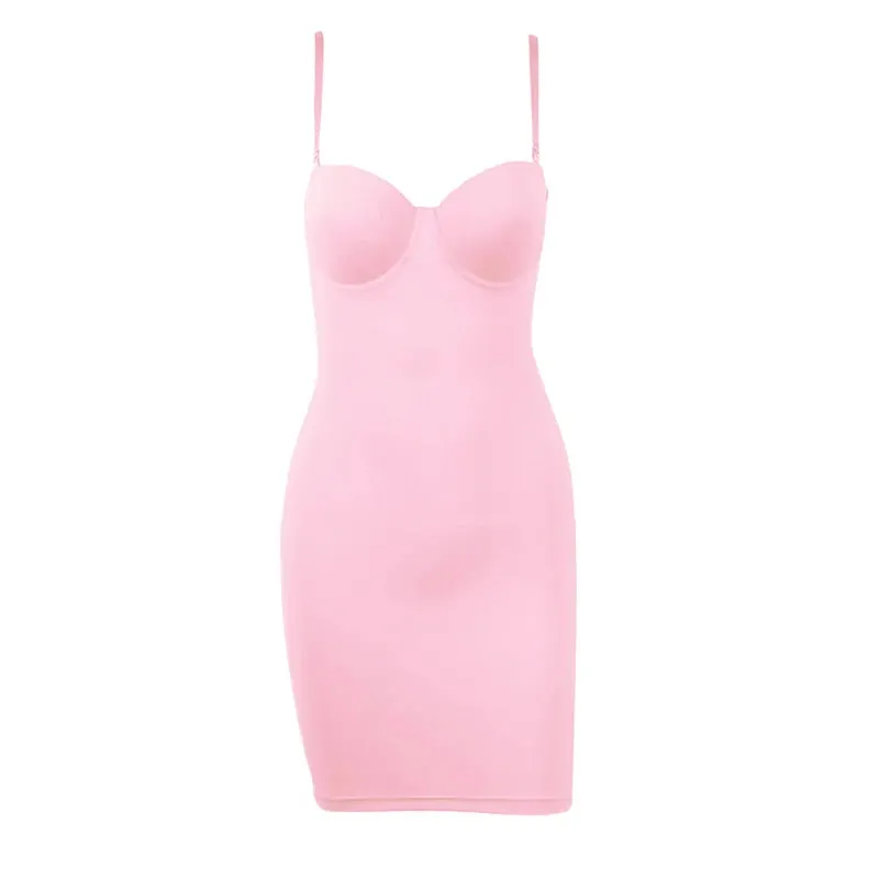 Sculpt Your Silhouette: Full-Length Nude Shapewear Slip Dress for Women