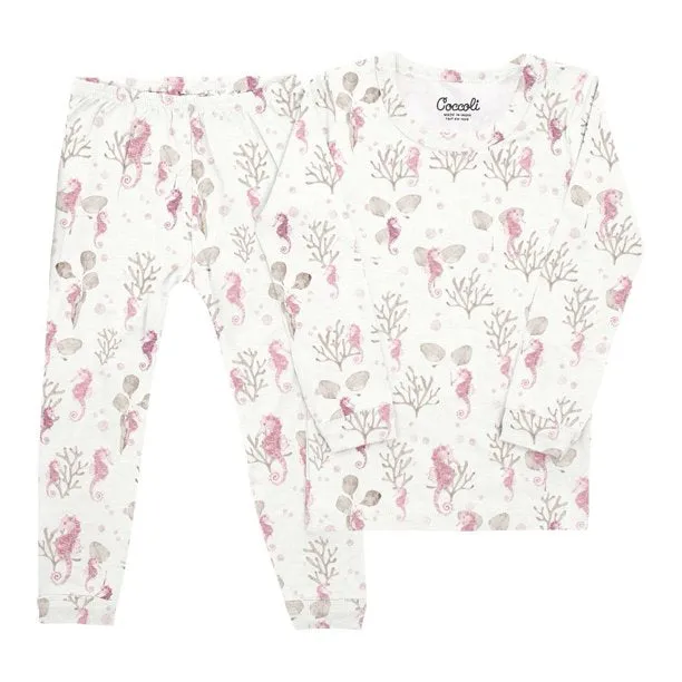 Seahorses on Cream 2-Pc Pajamas
