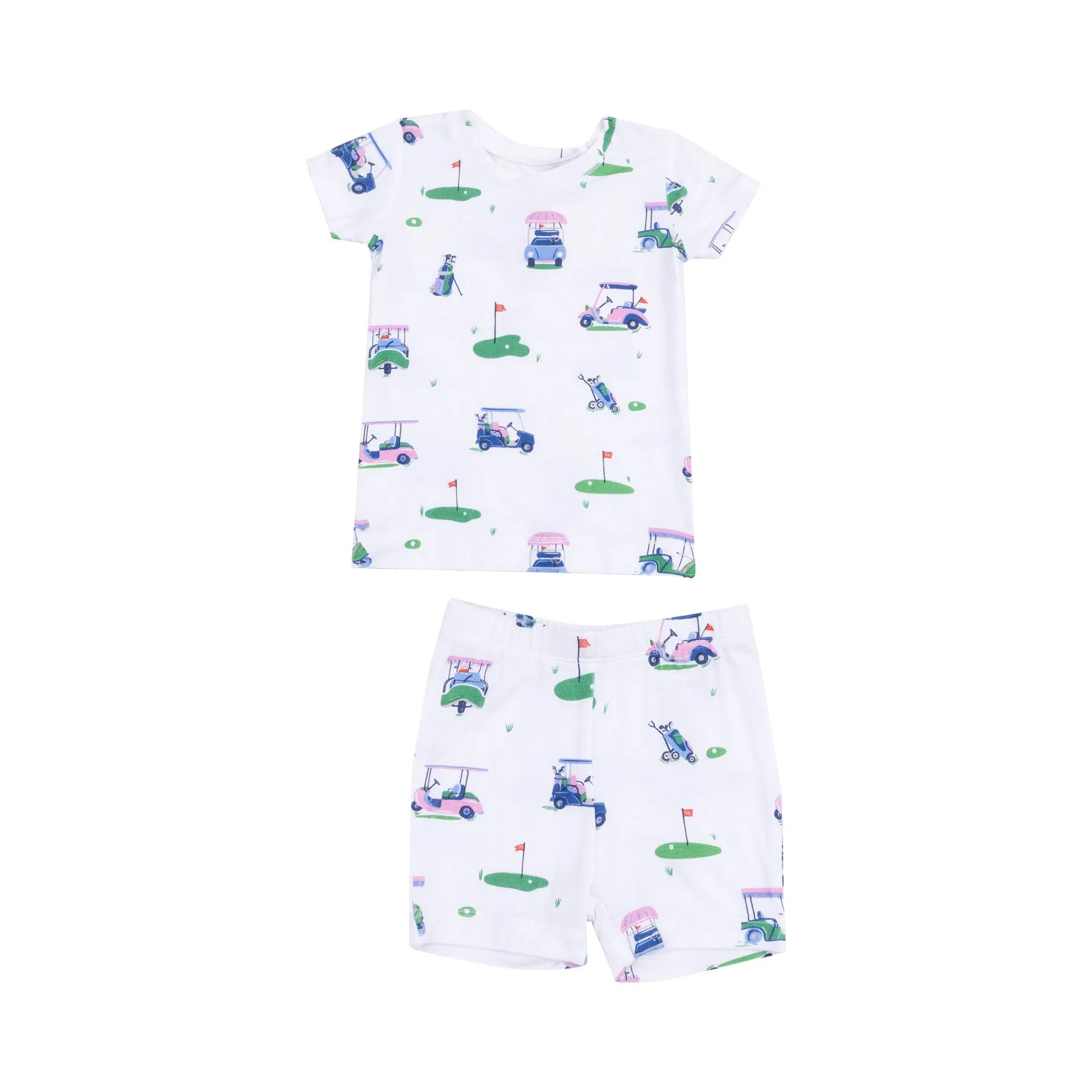 Short Loungewear Set | Pink Vintage Golf Carts