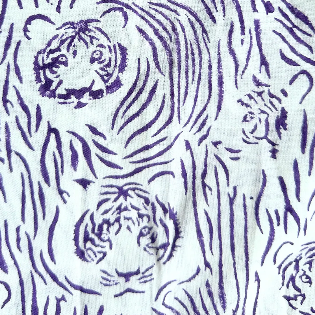 Short Pajama Sets - Purple Tiger Stripe