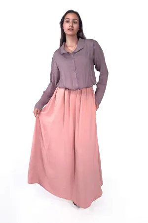 Simple Gray Button-Down Cotton Blouse