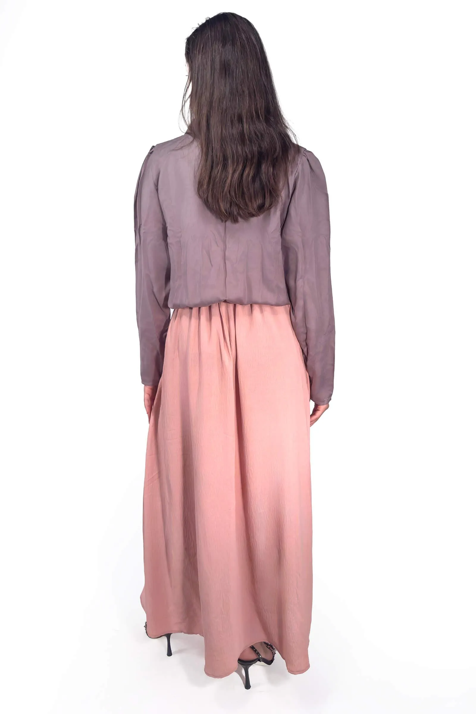 Simple Gray Button-Down Cotton Blouse