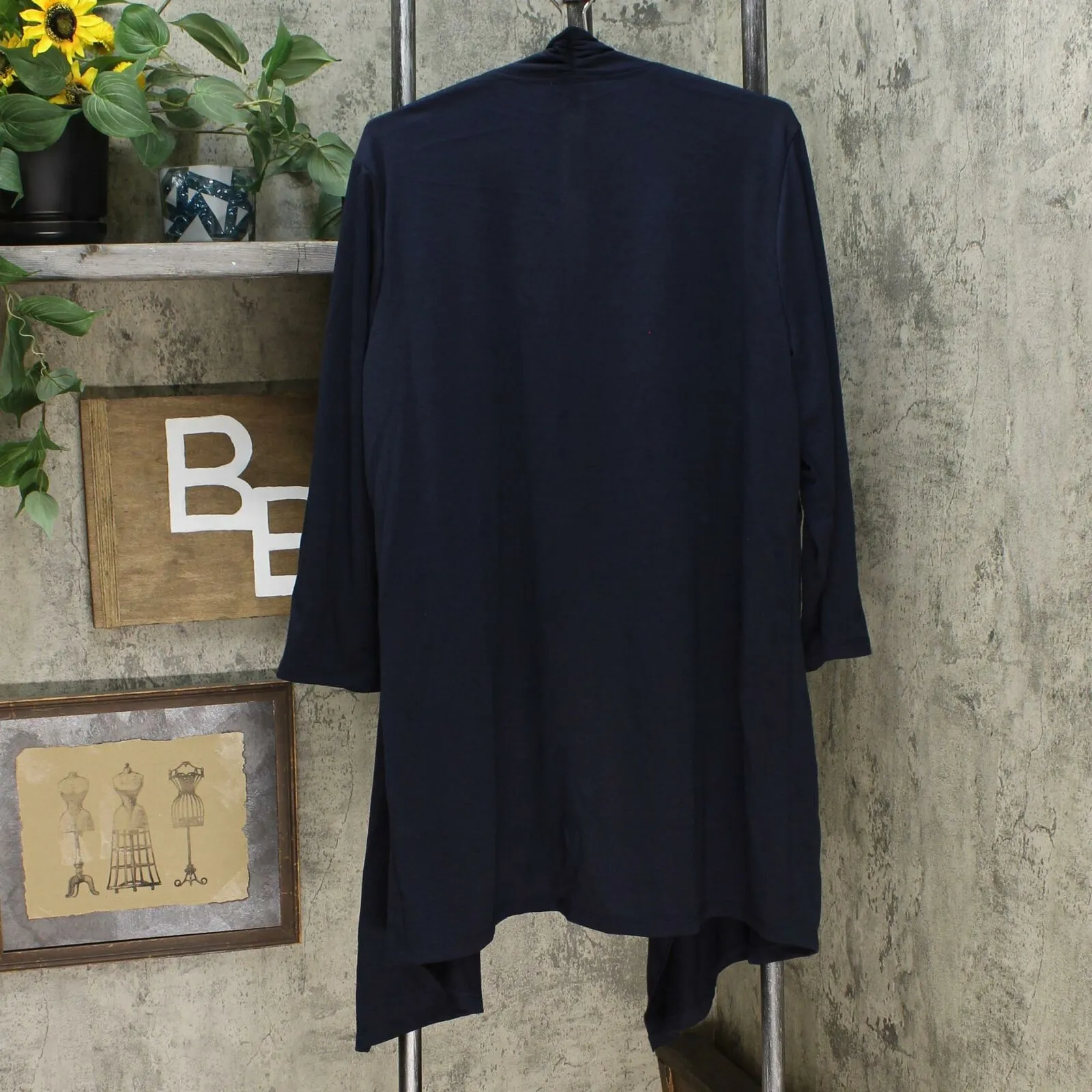 Slinky Brand Women's Plus Size French Terry Drape Duster Cardigan