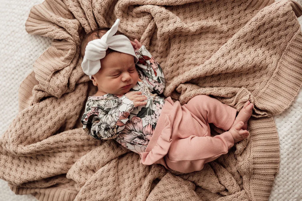 Snuggle Hunny Ribbed Organic Pants - Rose