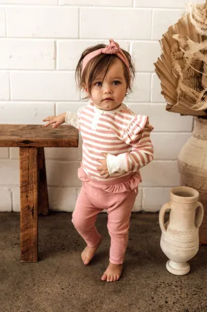 Snuggle Hunny Ribbed Organic Pants - Rose